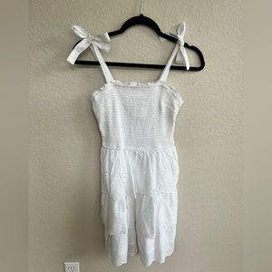 White sundress with tie straps